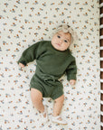 Muslin Crib Sheet | Cream Floral
