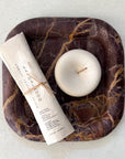 Rounded Edge Marble Box Tray | Chocolate