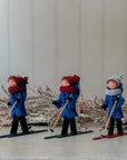 Handmade New England XC Skier Ornament | Frost Blue