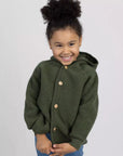 Kids Organic Wool Fleece Button-Down Jacket | Moss