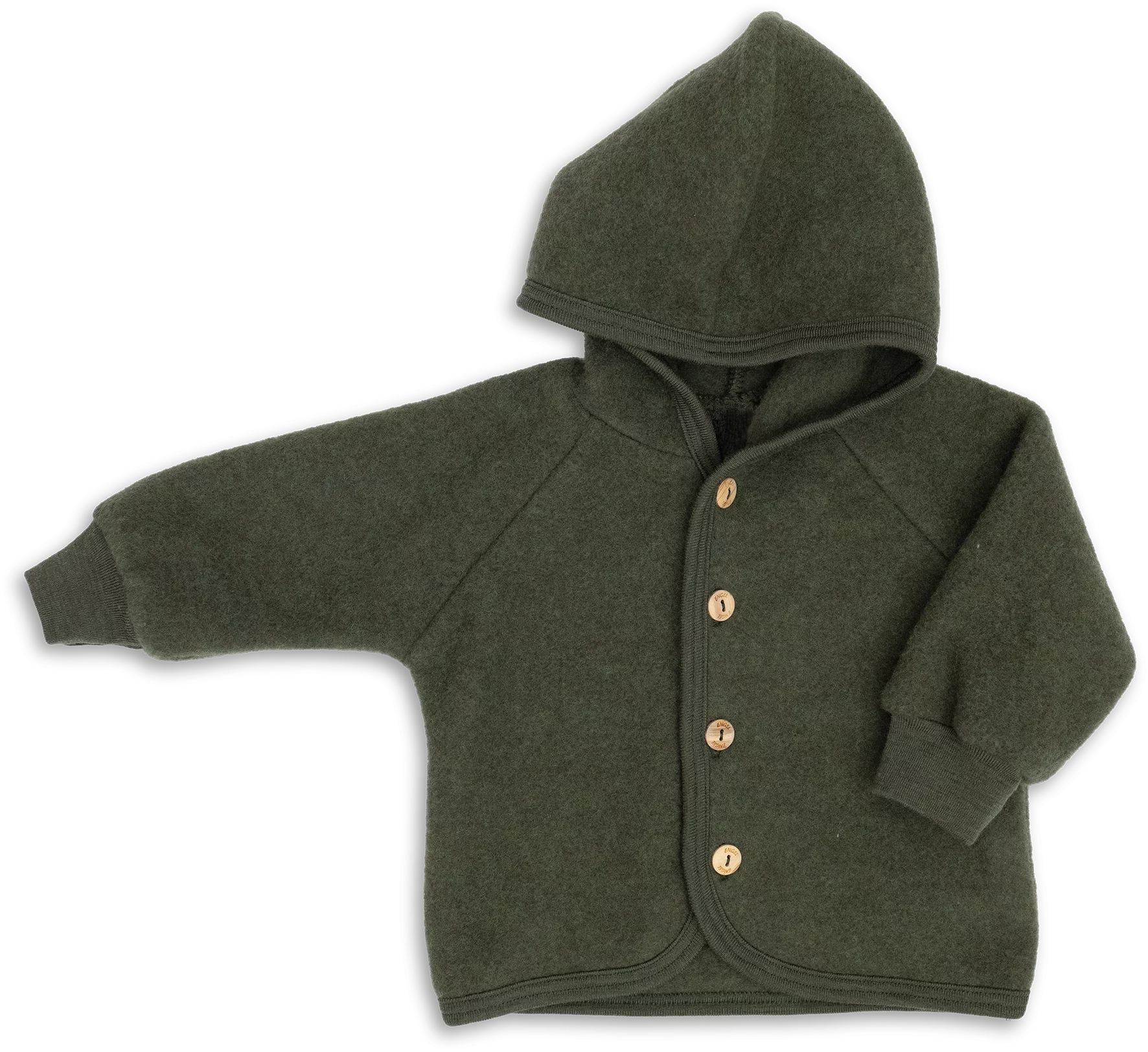 Kids Organic Wool Fleece Button-Down Jacket | Moss