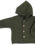 Kids Organic Wool Fleece Button-Down Jacket | Moss