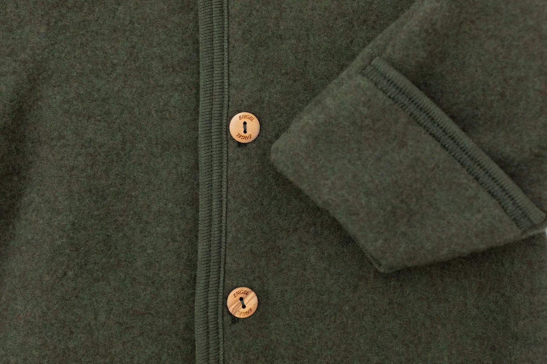 Kids Organic Wool Fleece Button-Down Jacket | Moss