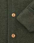Kids Organic Wool Fleece Button-Down Jacket | Moss