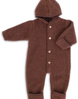 Organic Baby Wool Fleece Hooded Coverall | Cinnamon