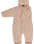 Organic Baby Wool Fleece Hooded Coverall | Sand
