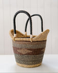 The African Shopper Tote Basket No. 6 | Brown + Ink Black