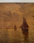Sailboat II | Original 19th Century Oil on Canvas Art