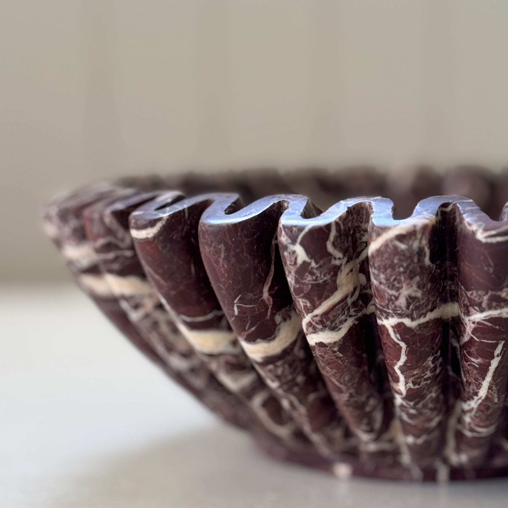 Pleated Marble Bowl | Chocolate