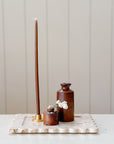 Scallop Edge Long Marble Box Tray | Almond