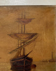 Sailboat II | Original 19th Century Oil on Canvas Art