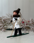 Handmade New England XC Skier Ornament | Snow White