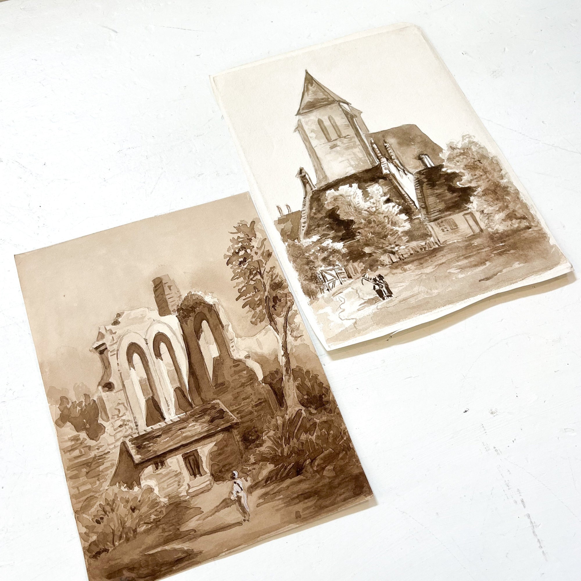 Set No. 3 | Original Watercolor Papiers from France | Artist Michel Dubois