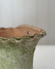 Aged Terra Cotta Piecrust Wall Planter