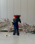 Handmade New England XC Skier Ornament | Midnight Blue