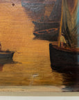 Sailboat I | Original 19th Century Oil on Canvas Art