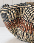 Small Pakurigo Wave Basket No. 9 | Brown + Ink Black