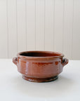 Vintage French Slip Glazed Terracotta Potbelly Bowls