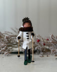 Handmade New England XC Skier Ornament | Snow White