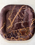 Rounded Edge Marble Box Tray | Chocolate