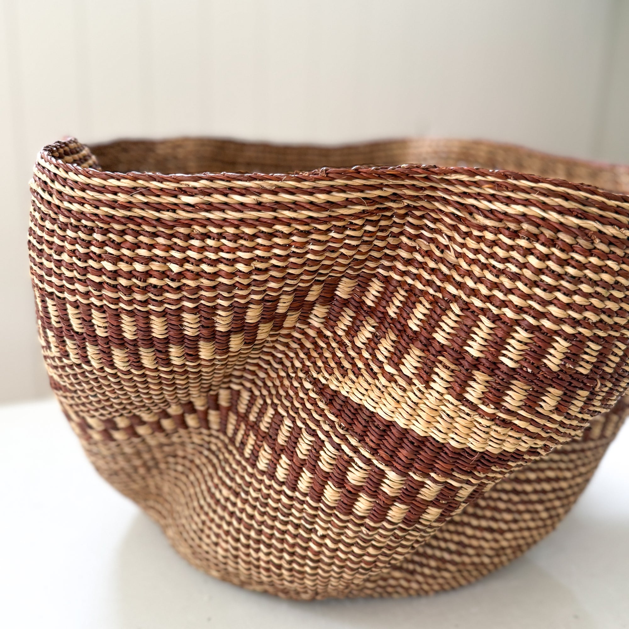 Large Pakurigo Wave Basket No. 14 | Brown + Natural