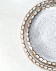 Round Scalloped Potter's Trays | Speckled White