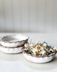 Ceramic Scalloped Mini Dish | Speckled White