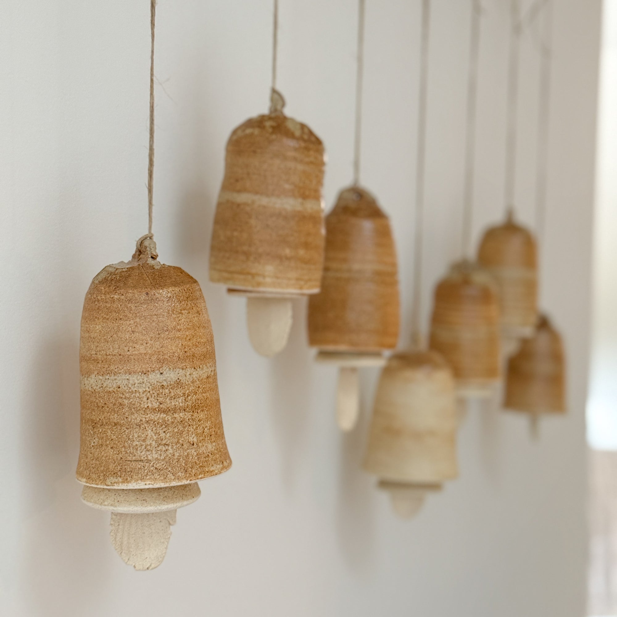 Hand Thrown Ceramic Hanging Bell | Sienna Sand