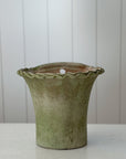 Aged Terra Cotta Piecrust Wall Planter