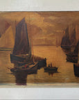 Sailboat I | Original 19th Century Oil on Canvas Art