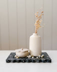 Scallop Edge Long Marble Box Tray | Charcoal