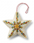 Hand Embroidered Wool Star Ornament