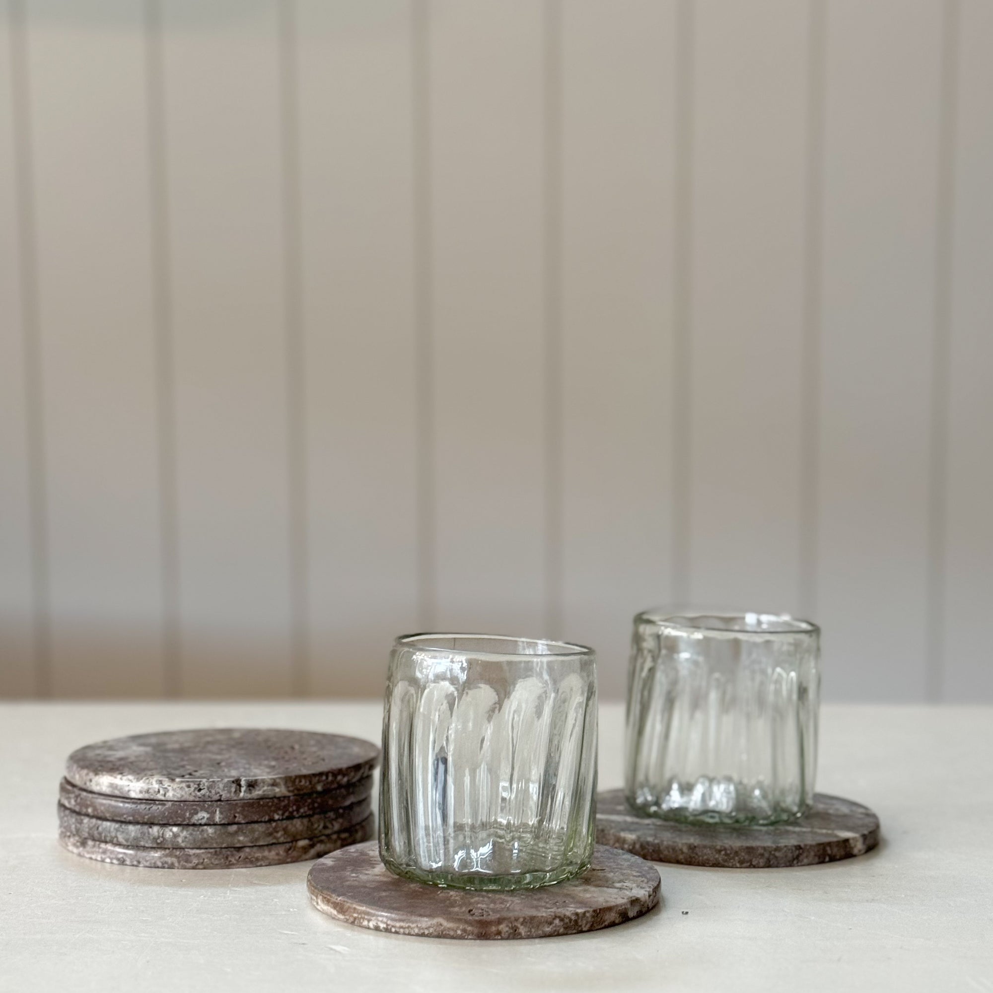 Affogato Grey Raw Marble Oversized Coasters | Set of 4
