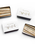 The Perfect Match | White & Gold Matchbook