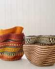 Small Pakurigo Wave Basket No. 2 | Brown + Natural Stripe