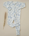 Bamboo Ribbed Zipper Footed Pajamas | Cowboy