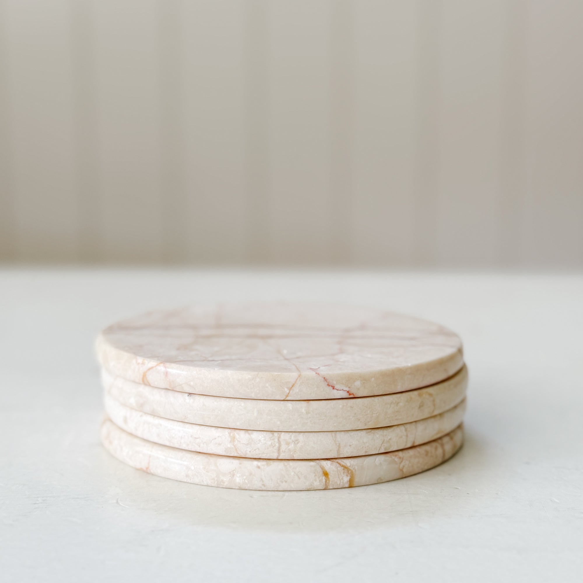 Almond Marble Oversized Coasters | Set of 4