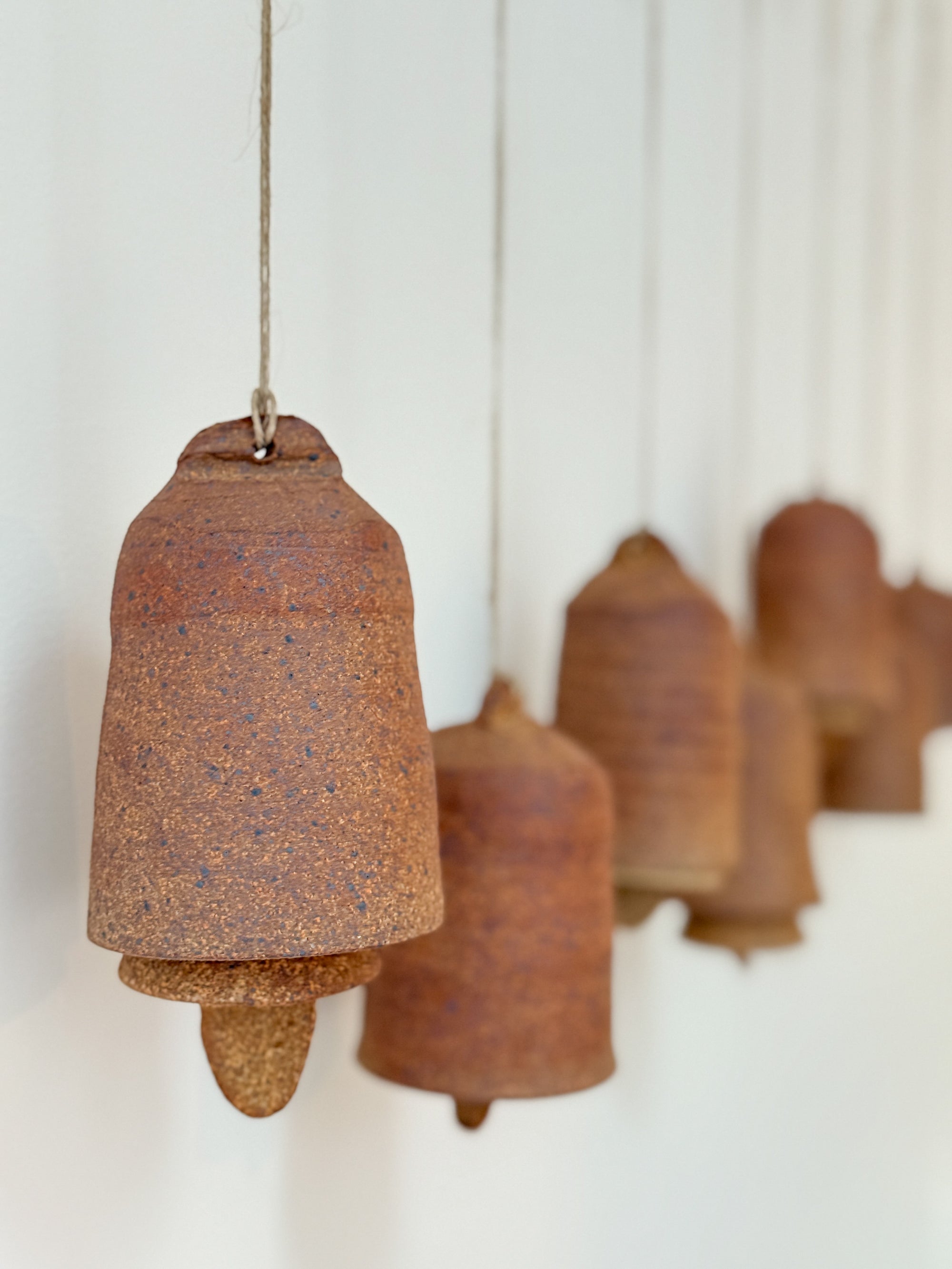 Hand Thrown Ceramic Hanging Bell | Desert Brown