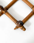 French Bamboo Accordion 10 Peg Wall Rack