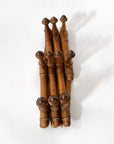 French Bamboo Accordion 10 Peg Wall Rack