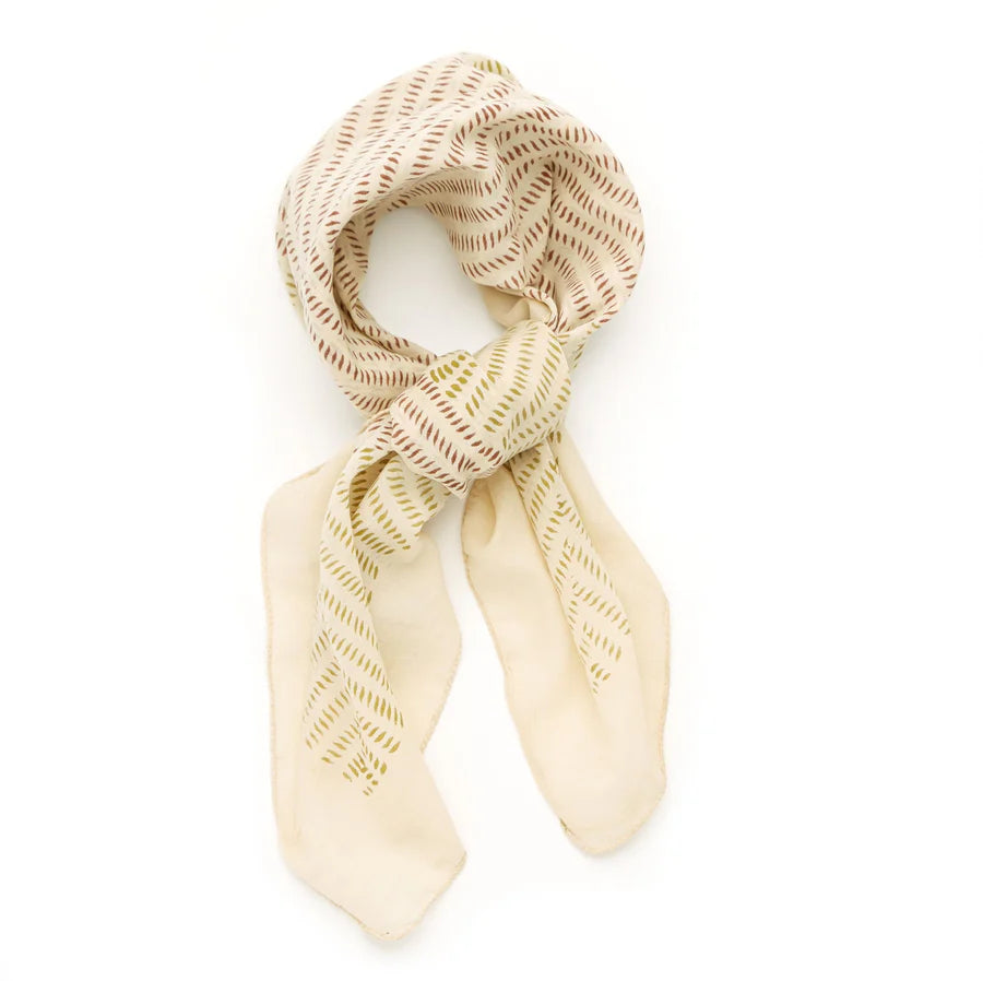 Parisienne Block Printed Kerchief | Amaranth Spice