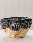 Small Pakurigo Wave Basket No. 10 | Dark Navy + Natural