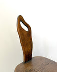 Vintage French Brutalist Carved Accent Chair