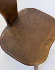 Vintage French Brutalist Carved Accent Chair