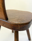 Vintage French Brutalist Carved Accent Chair