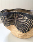 Small Pakurigo Wave Basket No. 10 | Dark Navy + Natural
