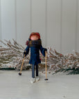Handmade New England XC Skier Ornament | Midnight Blue