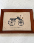 Collection of Framed Vintage Cars circa 1800s & 1900s