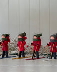 Handmade New England XC Skier Ornament | Poinsettia