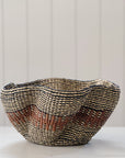 Small Pakurigo Wave Basket No. 9 | Brown + Ink Black